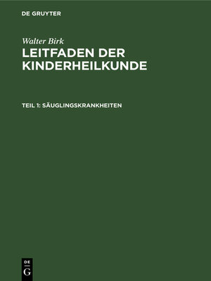 cover image of Säuglingskrankheiten